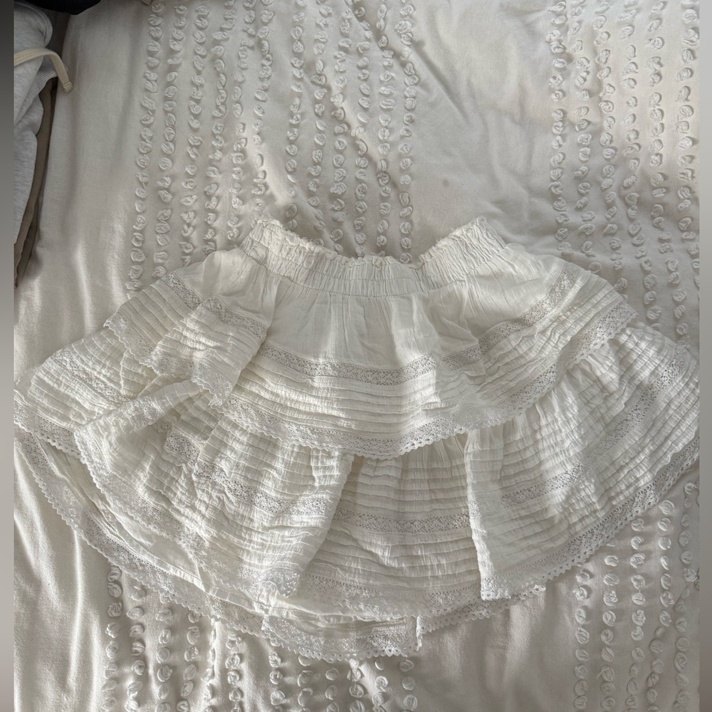 AERIE white ruffle skirt
